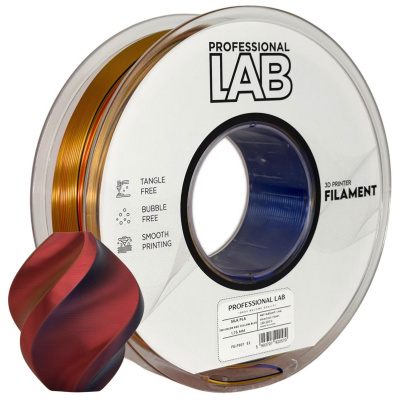 Professional Lab FG-P107-E1, 3D filament, PLA Silk, 1,75mm, 1000g,  Tri Color, Viacfarebný (Red, Yellow, Blue)