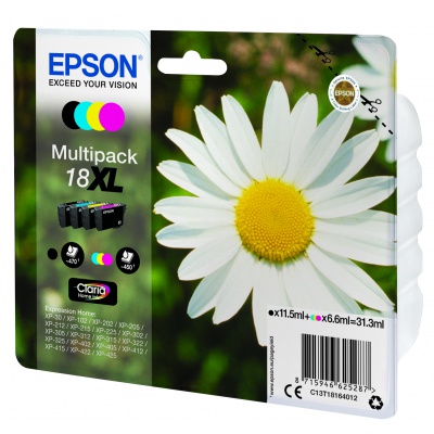 Epson originálna cartridge C13T18164022, T181640, 18XL, CMYK, 3x6,6/11,5ml, Epson Expression Home XP-102, XP-402, XP-405, XP-302