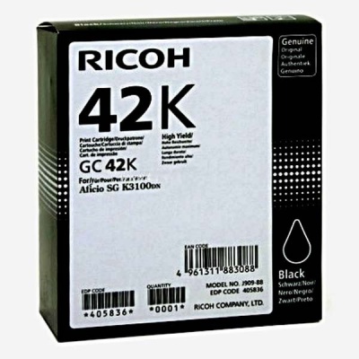 Ricoh originální gelová náplň 405836, black, 10000 str., GC 42K, Ricoh SG K3100DN, Aficio SG K3100DN