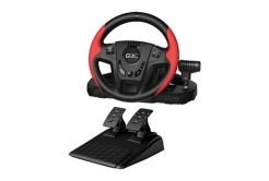Volant Genius GX Gaming SpeedMaster 31620003400, volant s pedály a řadící pákou, 13tl., USB, červeno-černý