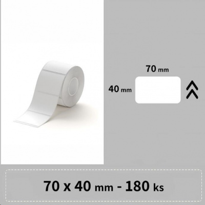 Niimbot A2A58788302, 70x40mm, 180ks, biele samolepiace štítky