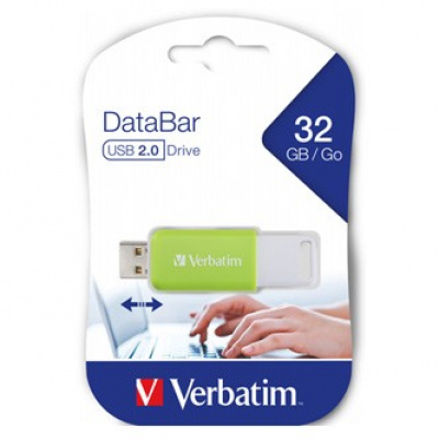 Verbatim 49454 DataBar, USB flash disk, USB 2.0, 32GB, zelený