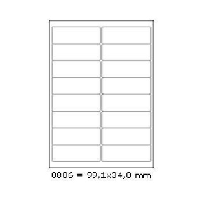 Samolepiace etikety 99,1 x 34 mm, 16 etikiet, A4, 100 listov