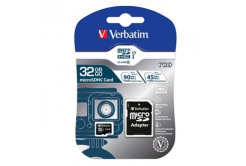 Verbatim 47041 Micro Secure Digital Card Pro U3, pamäťová karta, micro SDHC, 32GB, UHS-I U3 (Class 10), V30, s adaptérom