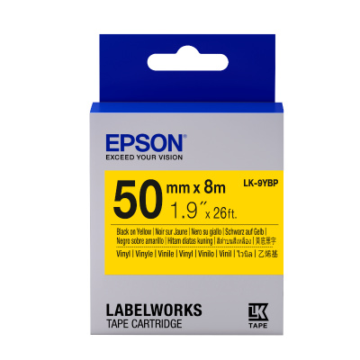 Epson LabelWorks LK-9YBP C53S659002 50mm x 8m, čierna tlač / pastelovo žltý podklad, originálna páska