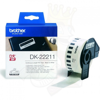 Brother DK-22211, 29mm x 15,24m, potiahnutá fóliou, originálna kontinuálna rolka