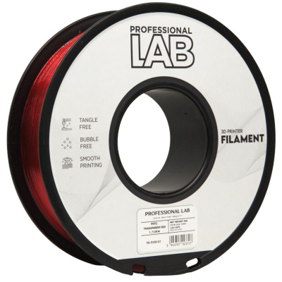 Professional Lab FG-P200-E1, 3D filament, PETG, 1,75mm, 1000g, Priesvitný červený (Transparent red)