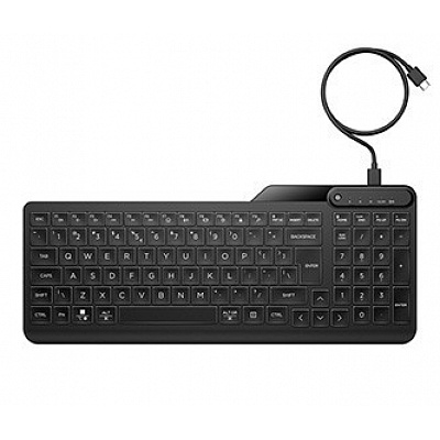 HP 400 Backlit klávesnica káblová (USB) CZ, čierna