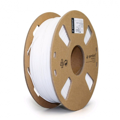 Gembird 3DP-PLA-01-MTW, 3D filament, PLA Matte, 1,75mm, 1000g, Biely (White)