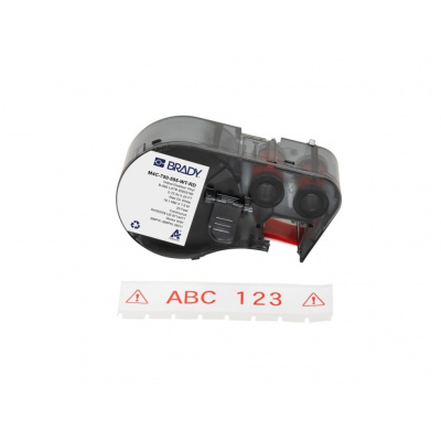 Brady M4C-750-595-WT-RD / 170831, 19.05 mm x 7.62 m, Vinyl, červená tlač / biely podklad