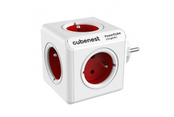 Cubenest - PowerCube, 0.1m, ORIGINAL USB, červená, POWERCUBE, 5x zásuvka