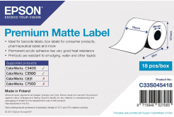 Epson C33S045418 Premium Matte, pre ColorWorks, 76mmx35m, biele samolepiace etikety
