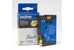 Brother TC-601, 12mm x 7,7m, čierna tlač / žltý podklad, originálna páska
