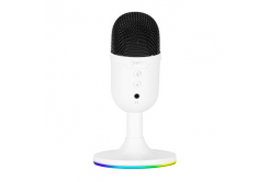 Marvo MIC-06 WH, herní/streamovací mikrofon, MIC-06, bílá, RGB podsvícení, vstup pro sluchátka