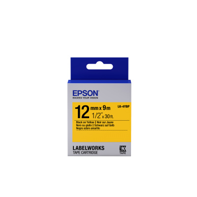 Epson LabelWorks LK-4YBP C53S654008 12mm x 9m, čierna tlač / pastelovo žltý podklad, originálna páska