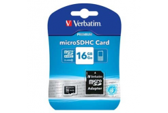 Verbatim 44082 Micro Secure Digital Card Premium, pamäťová karta, micro SDHC, 16GB, UHS-I U1 (Class 10), s adaptérom