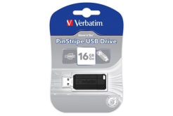 Verbatim 49063 Store N Go PinStripe, USB flash disk, USB A 2.0, 16GB, s výsuvným konektorom, čierny