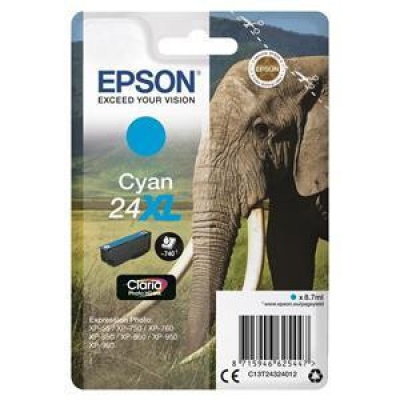 Epson T24324012, T2432 azúrová (cyan) originálna cartridge