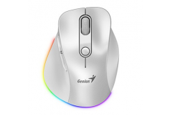 Myš bezdrátová, Genius Ergo 9000S Pro 31030039400, bílá, optická, 2400DPI