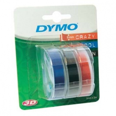 Dymo S0847750, 9mm x 3 m, biela tlač/čierný, modrý, červená, originálna páska
