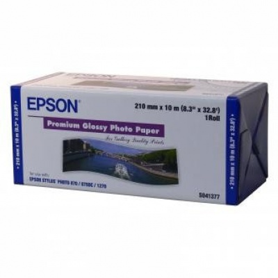 Epson 210/10/Premium Glossy Photo Paper Roll, 210mmx10m, 8", C13S041377, 255 g/m2, foto papír