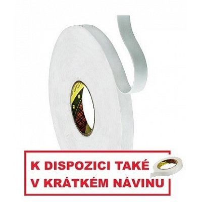 3M 9508W Montážní pěnová oboustranná páska, bílá 12 mm x 66 m