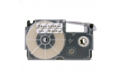 Kompatibilná páska s Casio XR-24X1, 24mm x 8m, čierny tisk / priehľadný podklad