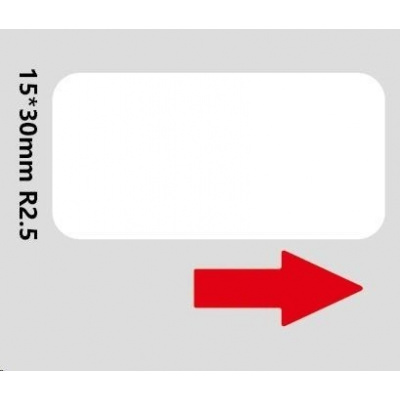 Niimbot A2A68601301, 15x30mm, 195ks, biele samolepiace štítky