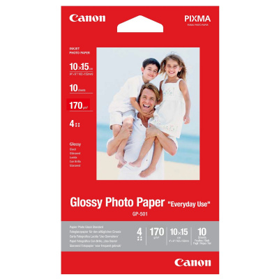 Canon Photo paper Glossy GP-501 0775B005, 210 g/m2, 10x15cm, 10ks, lesklý, biely, foto papier