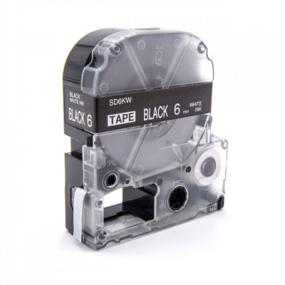 Epson LC-2BWV, SD6KW, 6mm x 8m, biela tlač / čierny podklad, kompatibilná páska
