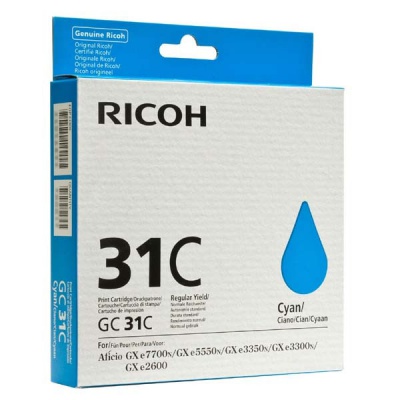 Ricoh originálna cartridge 405689, cyan, typ GC 31C, Ricoh GXe2600/GXe3000N/GXe3300N/GXe3350N