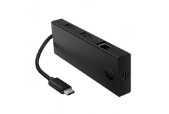 HP USB-C viacportový rozbočovač 4-port, B8SU8UT, čierny, dĺžka kábla 15cm, 1 USB Type-CR,2 USB Type-A,1 RJ-45