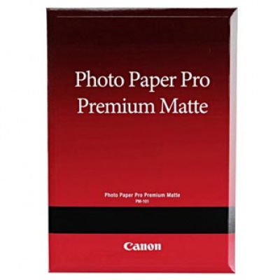 Canon PM-101 Photo Paper Premium Matte, foto papír, hladký, matný, bílý, A2, 16.54x23.39&quot;, 210 g/m2, 20 ks, 8657B017, nespecifikov