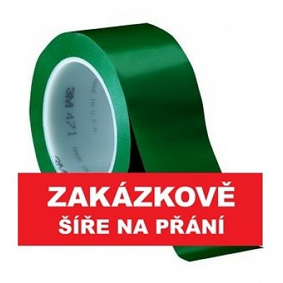 3M 471 Označovacia PVC lepiaca páska, oderuvzdorná, zelená 19 mm x 33 m