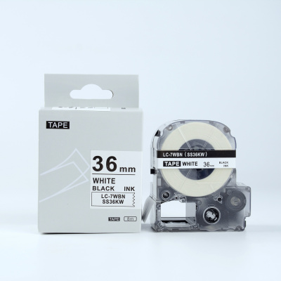 Epson LK-7WBN, SS36KW, C53S657006, 36mm x 9m, čierna tlač / biely podklad, kompatibilná páska