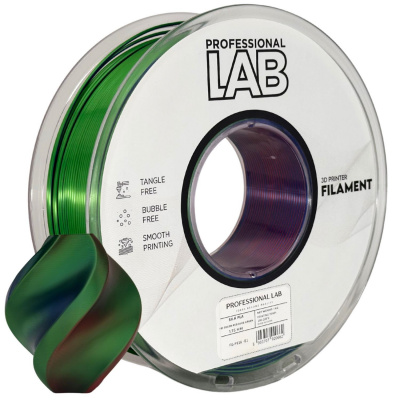 Professional Lab FG-P116-E1, 3D filament, PLA Silk, 1,75mm, 1000g,  Tri Color, Viacfarebný (Red, Blue, green)