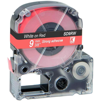 Epson LK-3RWP, SD9RW, 9mm x 9m, biela tlač / červený podklad, kompatibilná páska