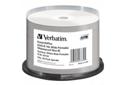 Verbatim DVD-R, Wide Printable Waterproof No ID Brand, 43734, 4.7GB, 16x, spindle, 50-pack, 12cm, pro archivaci dat