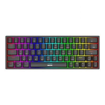 Marvo SHOGO 63, klávesnice US, herní, drátová (USB), černá, mechanická, podsvícení