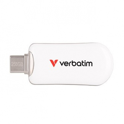 Verbatim USB flash disk, USB C, 256GB, Plectra, bílý, 30230, USB C