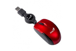 Genius Myš Micro Traveler V2 31010125107, 1200DPI, optická, 3tl., drátová USB, červená, Micro