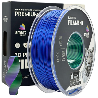 Smart Print FG-S104-E1, 3D filament, PLA Silk, 1,75mm, 1000g, Tri Color, Viacfarebný (Blue, Green, Purple)