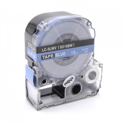 Epson LC-SD18BW, 18mm x 8m, bílý tisk / modrý podklad, kompatibilní páska