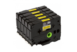 Brother HGE-631, 12mm x 8m, čierna tlač / žltý podklad, originálna páska