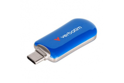 Verbatim USB flash disk, USB C, 128GB, Plectra, modrý, 30233, USB C