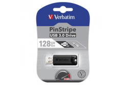 Verbatim 49319 Store N Go PinStripe, USB flash disk, USB A 3.0, 128GB, s výsuvným konektorom, čierny