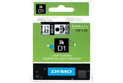 Dymo D1 40910, S0720670, 9mm x 7m, čierna tlač / priehľadný podklad, originálna páska