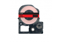 Epson HTC24PW, 24mm x 8m, černý tisk / ružový podklad, kompatibilní páska