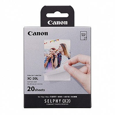 Canon Ink Paper Set XC-20L, XC-20L, sada atramentu a fotopapiera papier, 20 výtlačkov, 54x85 mm typ smooth,protective coating, 6755C002