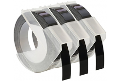 Kompatibilná páska s Dymo S0847730, 9mm x 3 m, biela tlač / čierný podklad, 3ks